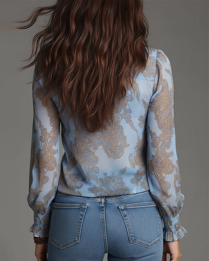 Angélique | Paisley Ruffle Blouse