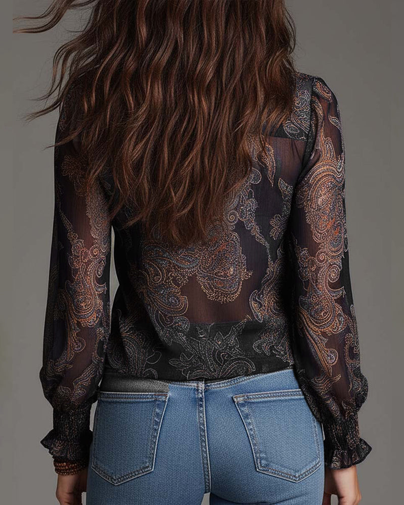 Angélique | Paisley Ruffle Blouse