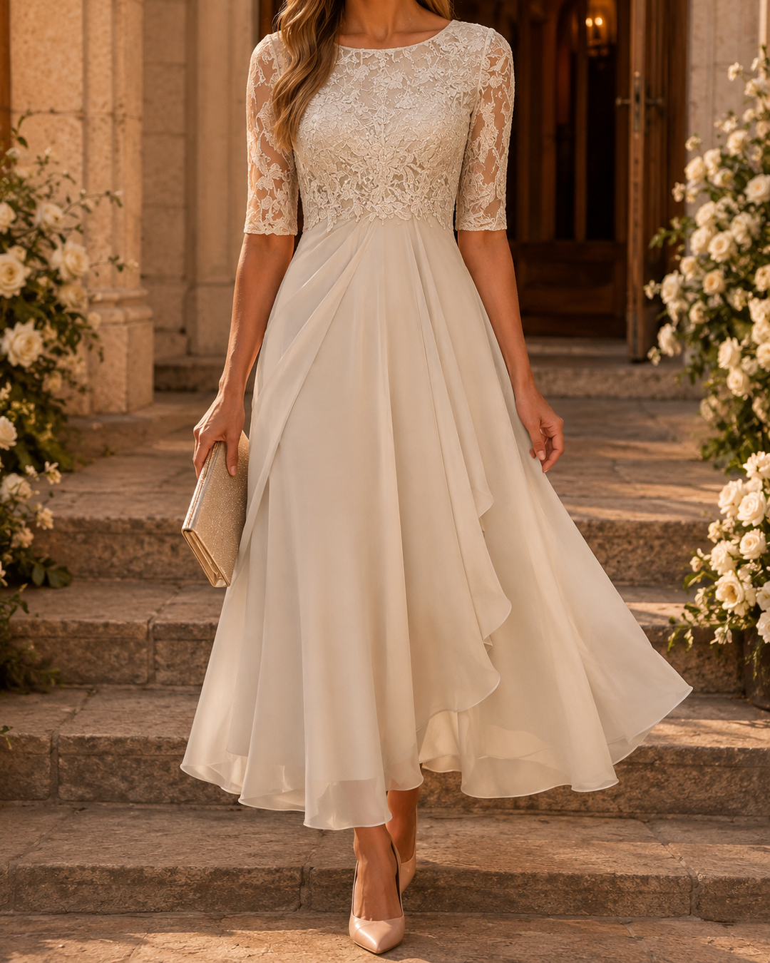 Rosa | Lace Midi Dress