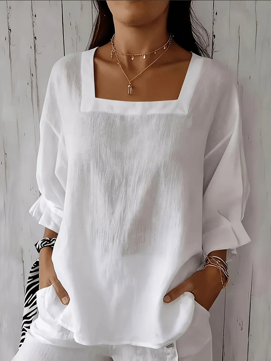 Sabrina - Relaxed Square Neckline Blouse