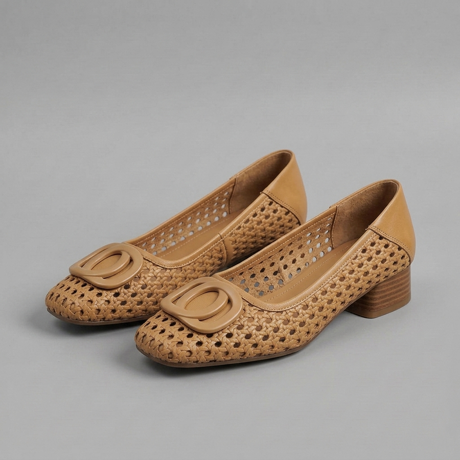 Opium Woven Leather Flats