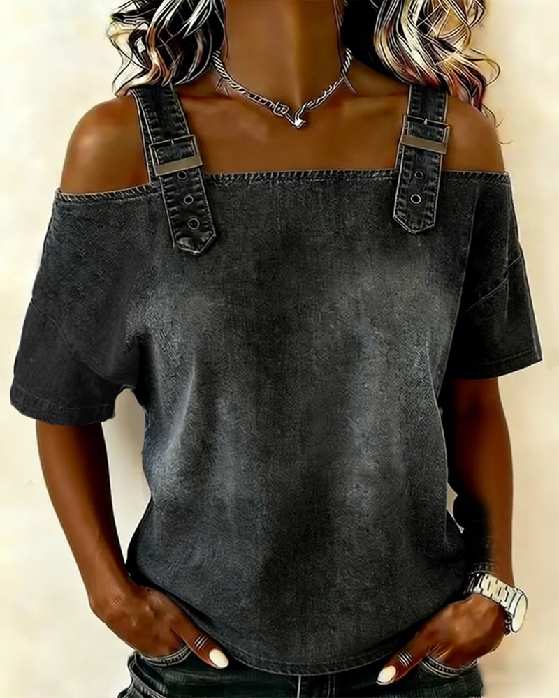 Patricia | Off-Shoulder Denim Shirt