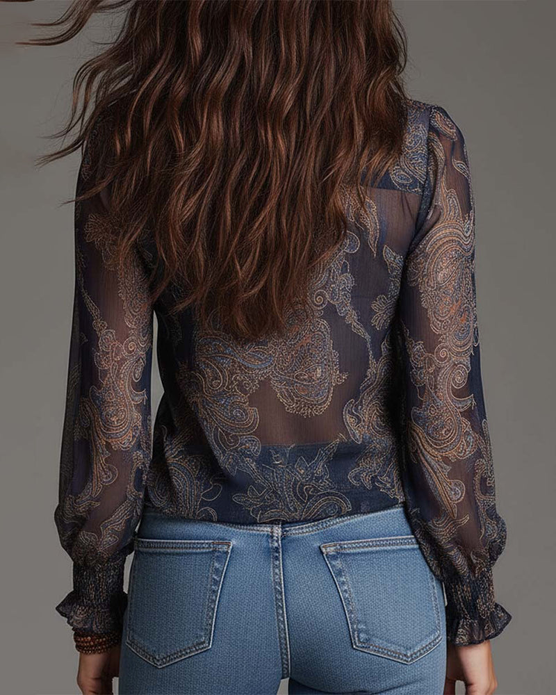 Angélique | Paisley Ruffle Blouse