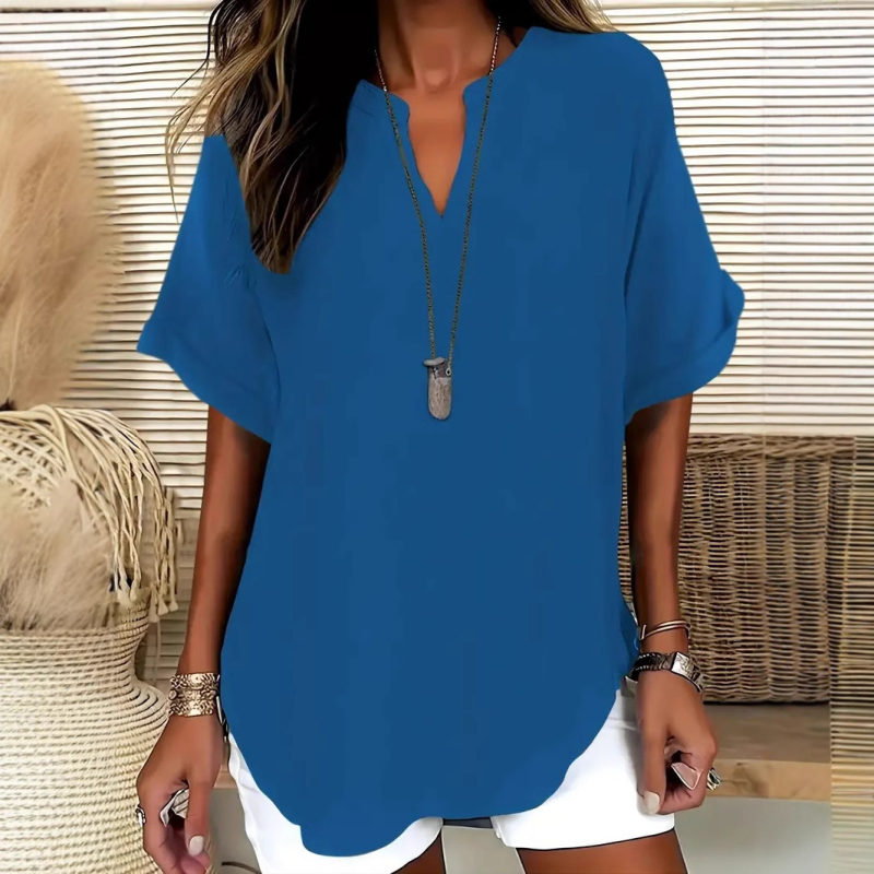 Véronique | Relaxed V-Notch Blouse