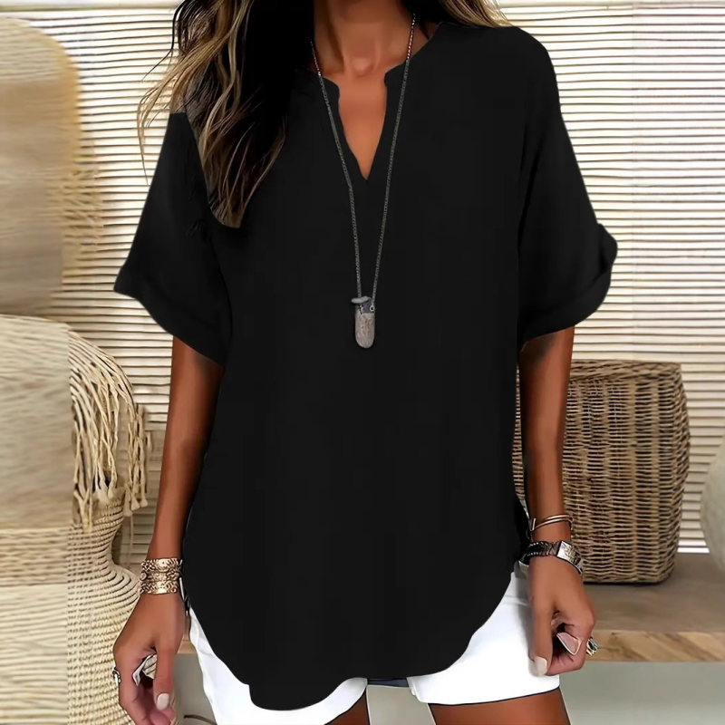Véronique | Relaxed V-Notch Blouse