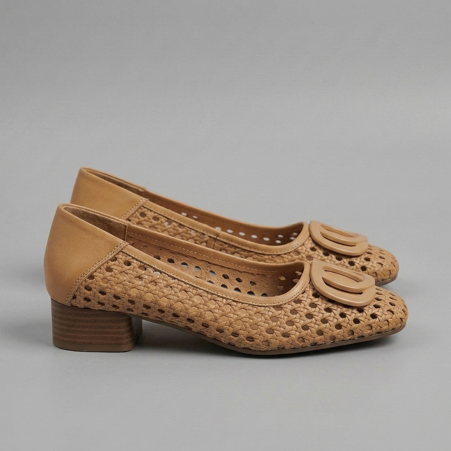 Opium Woven Leather Flats